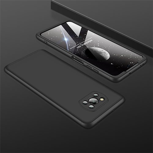 Hard Rigid Plastic Matte Finish Front and Back Cover Case 360 Degrees M01 for Xiaomi Poco X3 Pro Black