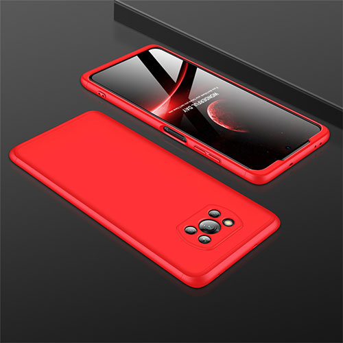 Hard Rigid Plastic Matte Finish Front and Back Cover Case 360 Degrees M01 for Xiaomi Poco X3 Pro Red