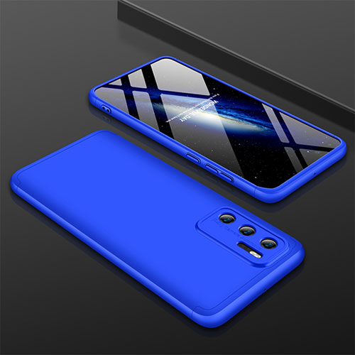 Hard Rigid Plastic Matte Finish Front and Back Cover Case 360 Degrees M02 for Huawei P40 Blue