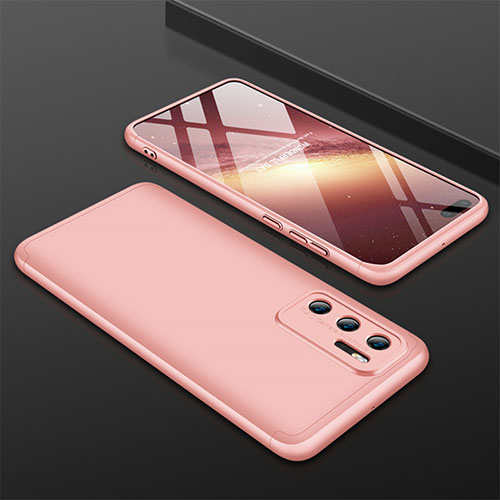 Hard Rigid Plastic Matte Finish Front and Back Cover Case 360 Degrees M02 for Huawei P40 Rose Gold