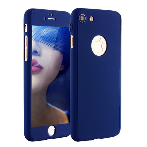Hard Rigid Plastic Matte Finish Front and Back Cover Case 360 Degrees P01 for Apple iPhone SE (2020) Blue