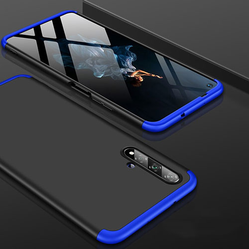 Hard Rigid Plastic Matte Finish Front and Back Cover Case 360 Degrees P01 for Huawei Honor 20 Blue and Black
