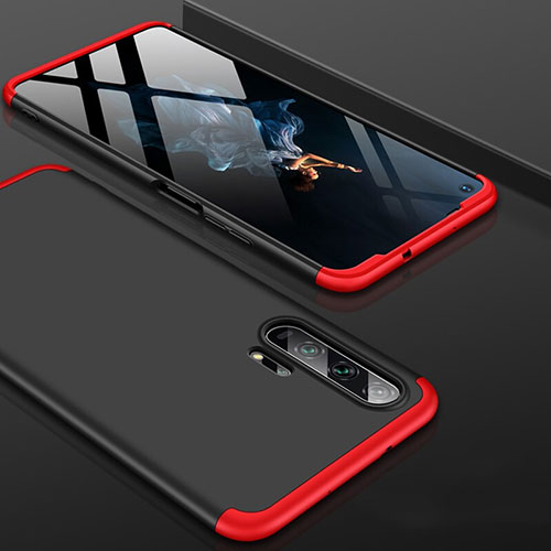 Hard Rigid Plastic Matte Finish Front and Back Cover Case 360 Degrees P01 for Huawei Honor 20 Pro Red and Black