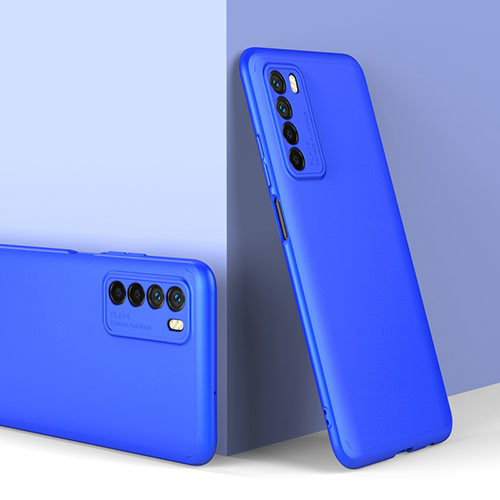 Hard Rigid Plastic Matte Finish Front and Back Cover Case 360 Degrees P01 for Huawei Honor Play4 5G Blue
