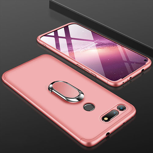 Hard Rigid Plastic Matte Finish Front and Back Cover Case 360 Degrees P01 for Huawei Honor View 20 Rose Gold