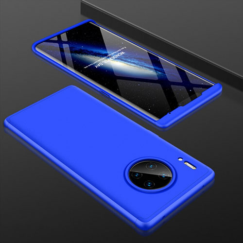 Hard Rigid Plastic Matte Finish Front and Back Cover Case 360 Degrees P01 for Huawei Mate 30 Blue