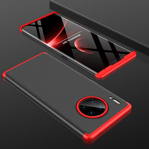 Hard Rigid Plastic Matte Finish Front and Back Cover Case 360 Degrees P01 for Huawei Mate 30 Pro 5G Red and Black