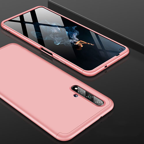 Hard Rigid Plastic Matte Finish Front and Back Cover Case 360 Degrees P01 for Huawei Nova 5T Rose Gold