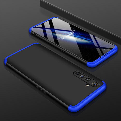 Hard Rigid Plastic Matte Finish Front and Back Cover Case 360 Degrees P01 for Realme X50 Pro 5G Blue and Black