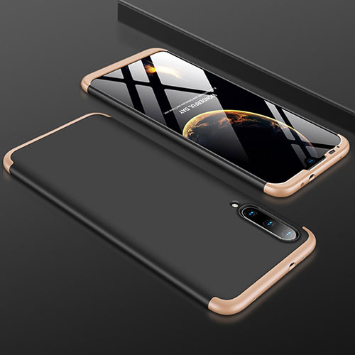 Hard Rigid Plastic Matte Finish Front and Back Cover Case 360 Degrees P01 for Xiaomi Mi A3 Gold and Black