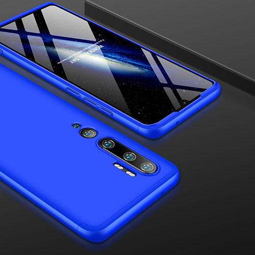 Hard Rigid Plastic Matte Finish Front and Back Cover Case 360 Degrees P01 for Xiaomi Mi Note 10 Blue