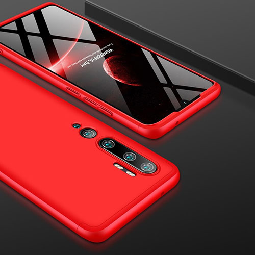 Hard Rigid Plastic Matte Finish Front and Back Cover Case 360 Degrees P01 for Xiaomi Mi Note 10 Pro Red