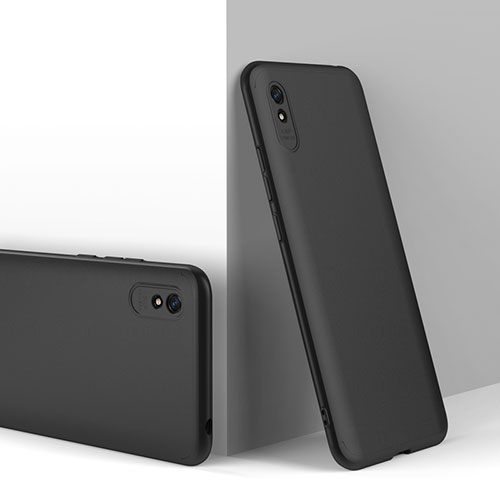 Hard Rigid Plastic Matte Finish Front and Back Cover Case 360 Degrees P01 for Xiaomi Redmi 9AT Black
