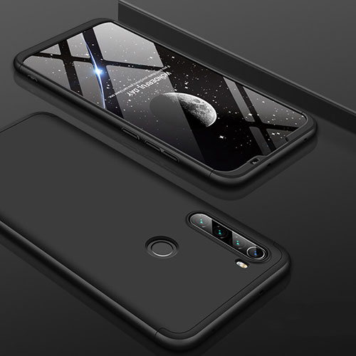 Hard Rigid Plastic Matte Finish Front and Back Cover Case 360 Degrees P01 for Xiaomi Redmi Note 8 (2021) Black