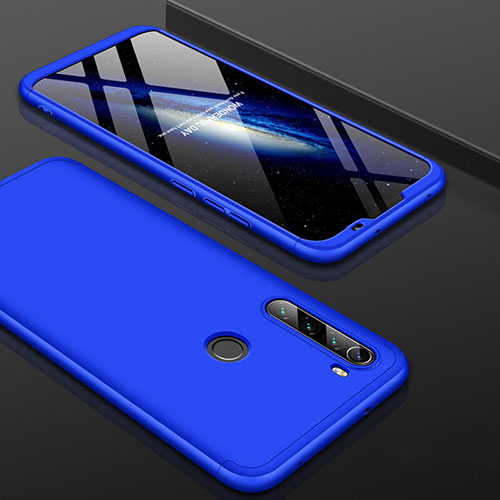 Hard Rigid Plastic Matte Finish Front and Back Cover Case 360 Degrees P01 for Xiaomi Redmi Note 8 Blue