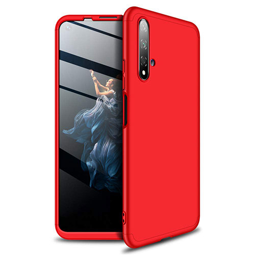 Hard Rigid Plastic Matte Finish Front and Back Cover Case 360 Degrees P02 for Huawei Honor 20 Red