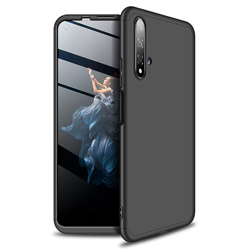 Hard Rigid Plastic Matte Finish Front and Back Cover Case 360 Degrees P02 for Huawei Honor 20S Black