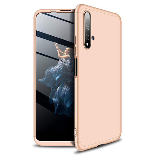 Hard Rigid Plastic Matte Finish Front and Back Cover Case 360 Degrees P02 for Huawei Honor 20S Gold