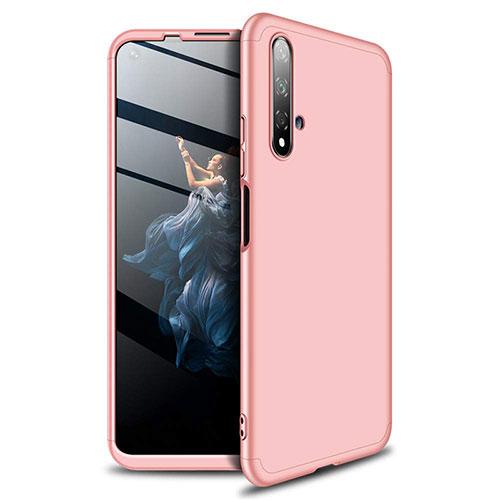 Hard Rigid Plastic Matte Finish Front and Back Cover Case 360 Degrees P02 for Huawei Nova 5T Rose Gold