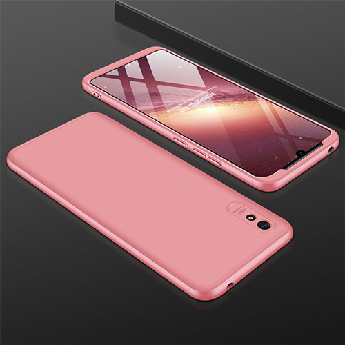 Hard Rigid Plastic Matte Finish Front and Back Cover Case 360 Degrees P03 for Xiaomi Redmi 9A Rose Gold