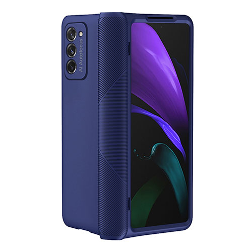 Hard Rigid Plastic Matte Finish Front and Back Cover Case 360 Degrees P05 for Samsung Galaxy Z Fold2 5G Blue