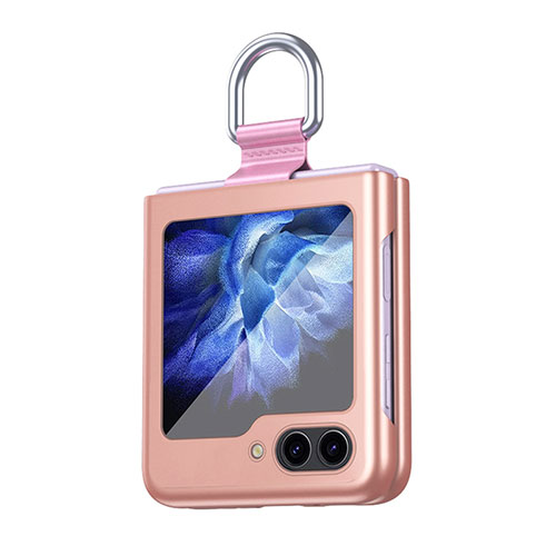 Hard Rigid Plastic Matte Finish Front and Back Cover Case 360 Degrees QH5 for Samsung Galaxy Z Flip5 5G Rose Gold
