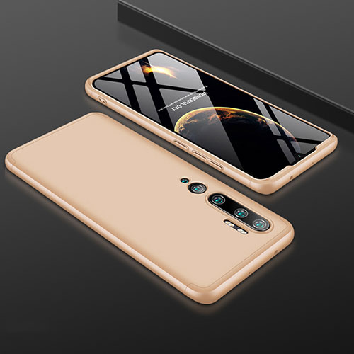 Hard Rigid Plastic Matte Finish Front and Back Cover Case 360 Degrees R01 for Xiaomi Mi Note 10 Gold