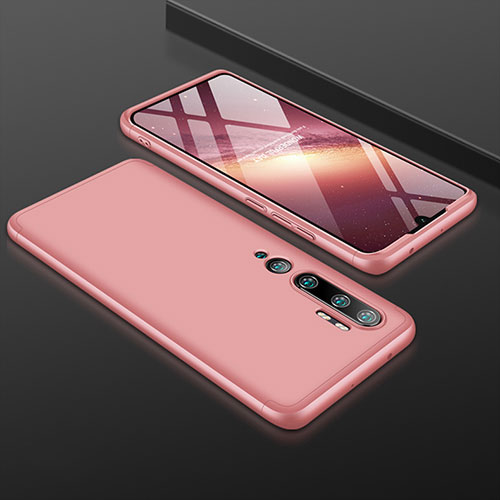 Hard Rigid Plastic Matte Finish Front and Back Cover Case 360 Degrees R01 for Xiaomi Mi Note 10 Rose Gold