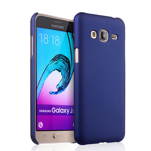 Hard Rigid Plastic Matte Finish Snap On Case for Samsung Galaxy J3 Blue