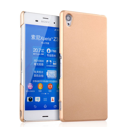 Hard Rigid Plastic Matte Finish Snap On Case for Sony Xperia Z3 Gold