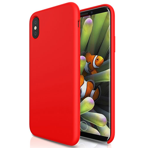 Hard Rigid Plastic Matte Finish Snap On Case S01 for Apple iPhone Xs Red