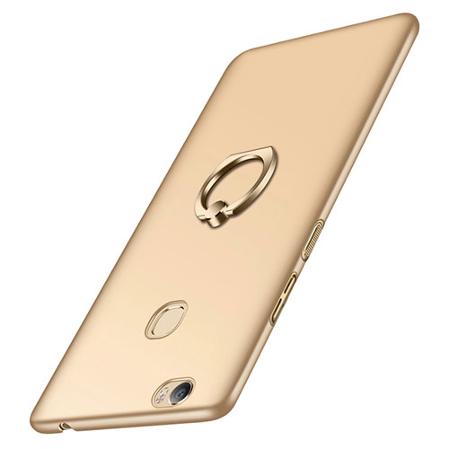 Hard Rigid Plastic Matte Finish Snap On Case with Finger Ring Stand for Huawei Honor V8 Max Gold