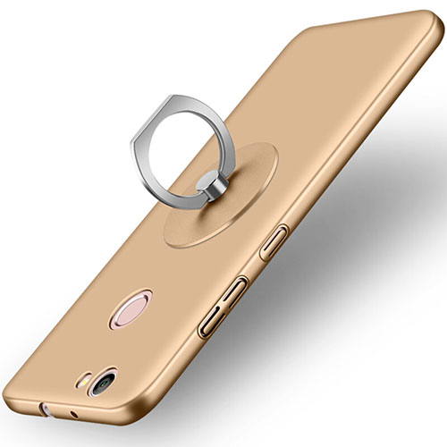 Hard Rigid Plastic Matte Finish Snap On Case with Finger Ring Stand for Huawei Nova Gold