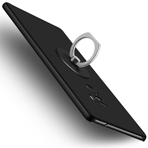 Hard Rigid Plastic Matte Finish Snap On Case with Finger Ring Stand for Xiaomi Mi Mix Black