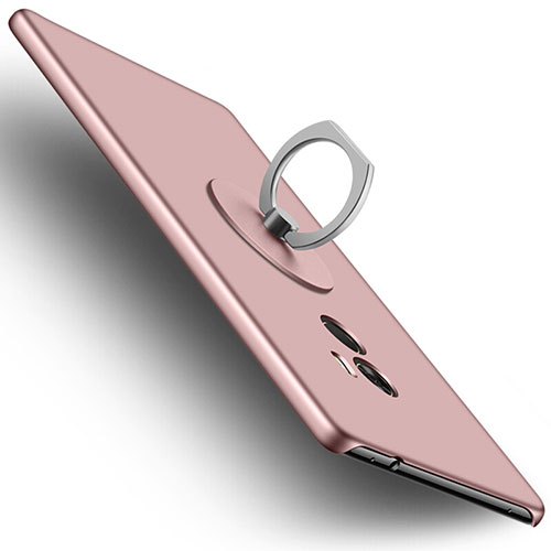 Hard Rigid Plastic Matte Finish Snap On Case with Finger Ring Stand for Xiaomi Mi Mix Rose Gold