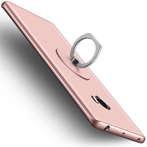 Hard Rigid Plastic Matte Finish Snap On Case with Finger Ring Stand for Xiaomi Mi Note 2 Rose Gold