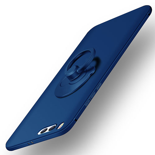 Hard Rigid Plastic Matte Finish Snap On Case with Finger Ring Stand R01 for Xiaomi Mi 6 Blue