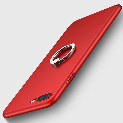 Hard Rigid Plastic Matte Finish Snap On Case with Finger Ring Stand R02 for Apple iPhone Xs Max Red