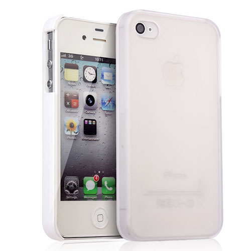 Hard Rigid Plastic Matte Finish Snap On Cover for Apple iPhone 4S White