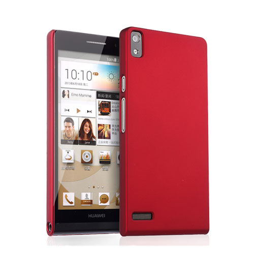 Hard Rigid Plastic Matte Finish Snap On Cover for Huawei Ascend P6 Red
