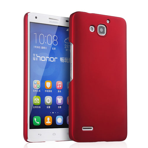 Hard Rigid Plastic Matte Finish Snap On Cover for Huawei Honor 3X G750 Red