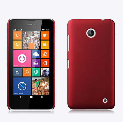 Hard Rigid Plastic Matte Finish Snap On Cover for Nokia Lumia 630 Red