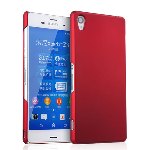 Hard Rigid Plastic Matte Finish Snap On Cover for Sony Xperia Z3 Red