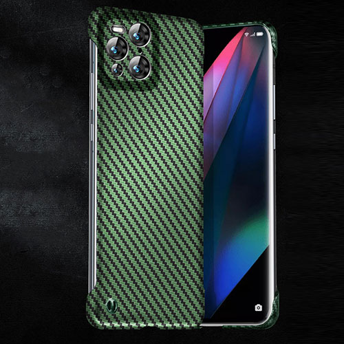 Hard Rigid Plastic Matte Finish Twill Snap On Case Cover for Oppo Find X3 5G Green