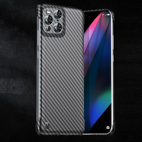 Hard Rigid Plastic Matte Finish Twill Snap On Case Cover for Oppo Find X3 Pro 5G Black