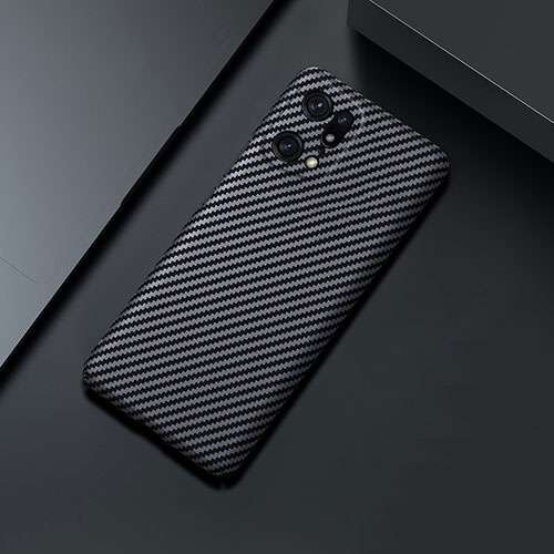 Hard Rigid Plastic Matte Finish Twill Snap On Case Cover for Oppo Find X5 Pro 5G Black