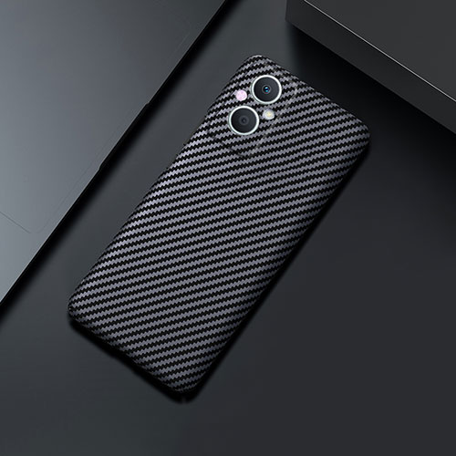 Hard Rigid Plastic Matte Finish Twill Snap On Case Cover for Oppo Reno8 Lite 5G Black