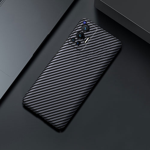 Hard Rigid Plastic Matte Finish Twill Snap On Case Cover for Vivo X70 Pro 5G Black