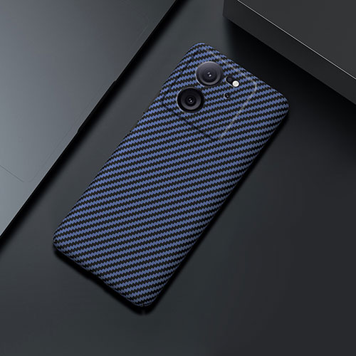 Hard Rigid Plastic Matte Finish Twill Snap On Case Cover for Xiaomi Mi 13T 5G Blue