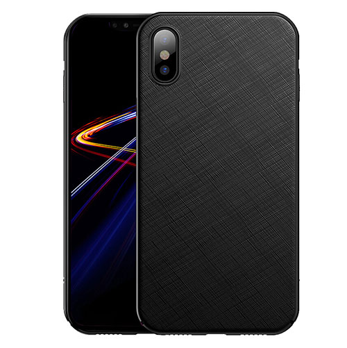 Hard Rigid Plastic Matte Finish Twill Snap On Case for Apple iPhone Xs Max Black